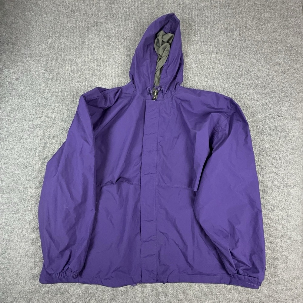 GTM Sportswear Jacket Mens 4XL Purple Hooded Full Zip Windbreaker Lined